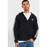 Adidas Sportswear Mens Essentials Hooded Track Top - Black/White