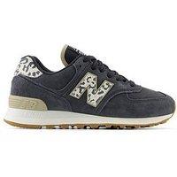New Balance Womens 574 Trainers - Black Animal