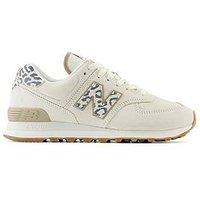 New Balance Womens 574 Trainers - White Animal