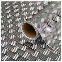 D-C-Fix Silver Checker Plate Self-Adhesive Vinyl Wrap Film &Ndash; 67.5 X 200 Cm