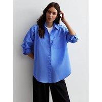 New Look Blue Poplin Cotton Shirt