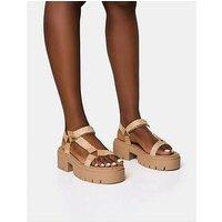 Public Desire Hazard Chunky Sandals - Natural