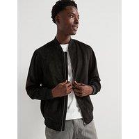 Very Man Suedette Bomber Jacket - Black