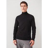 Everyday Cotton Rich 1/4 Zip Jumper - Black