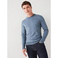 Everyday Cotton Rich Crew Neck Knitted Jumper - Mid Blue