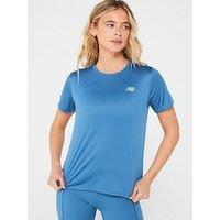 New Balance Womens Running Short Sleeve Tee - Blue