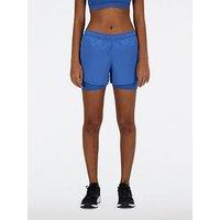 New Balance Womens Running 2In1 3 Inch Shorts - Blue