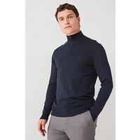Everyday Cotton Rich 1/4 Zip Jumper - Navy