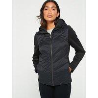 V By Very Padded Jacket With Contrast Scuba Sleeves - Black