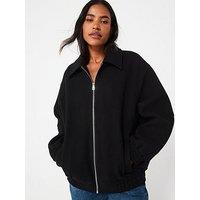 V By Very Faux Wool Short Jacket - Black