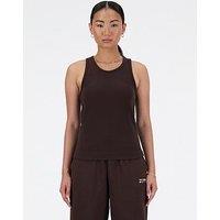 New Balance Womens Linear Heritage Rib Knit Racer Tank - Brown