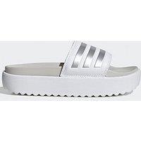 Adidas Sportswear Women'S Adilette Platform Sliders - White/Silver