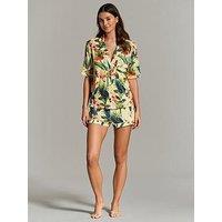 B By Ted Baker B By Baker Floral Printed Jersey Button Through Pjs - Yellow