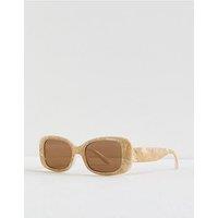 New Look Light Brown Rectangle Frame Sunglasses