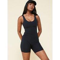 Girlfriend Collective Women'S Training Bike Unitard - Black