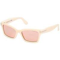 Tom Ford Ivory / Gradient Or Mirror Violet Acetate Sunglasses