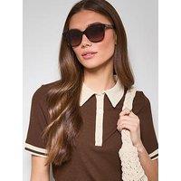 Guess Dark Havana Square Sunglasses