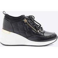 River Island Quilted Zip Wedge Runner - Black