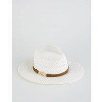 River Island Crochet Fedora Hat - White