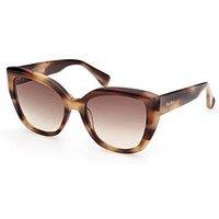 Max Mara Maxmara Shiny Dark Brown / Gradient Brown Acetate Sunglasses