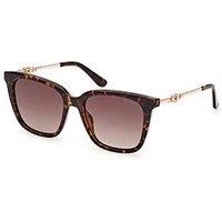 Guess Dark Havana Square Sunglasses