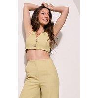 Michelle Keegan Premium 3 Piece Set Crop Top - Green