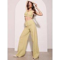 Michelle Keegan Premium 3 Piece Set Wide Leg Trousers - Green