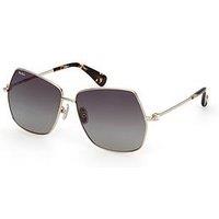 Max Mara Gold / Gradient Green Geometric Sunglasses