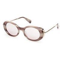 Max Mara Beige Horn Round Sunglasses