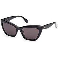 Max Mara Shiny Black Cateye Sunglasses