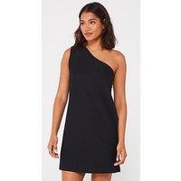 Jjxx One Shoulder Linen A-Line Mini Dress - Black