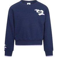 Nike Kids Girls Sweet Swoosh Crew - Navy