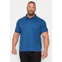 Badrhino Slub Polo Shirt Denim Blue