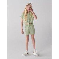 River Island Girls Glitter Shirt And Shorts Set - Green