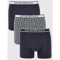 Emporio Armani Bodywear Core Logoband 3 Pack Print/Plain Boxer Shorts