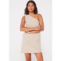 Jjxx One Shoulder Linen A-Line Mini Dress - Beige