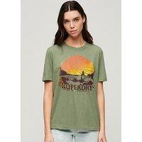 Superdry Travel Souvenir Relaxed T-Shirt - Green