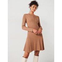 V By Very Fit & Flare Seam Mini Dress - Natural