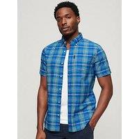 Superdry Lightweight Short Sleeve Check Shirt - Blue