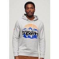 Superdry Great Outdoors Graphic Hoodie - Light Grey