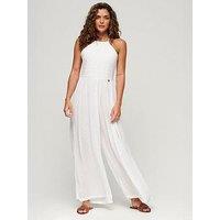 Superdry Embroidered Jumpsuit - White