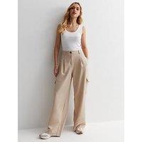 New Look Stone Wide Leg Cargo Trousers
