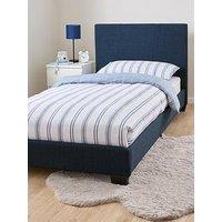 Very Home Riley Fabric Single Bed Frame With Mattress Options (Buy & Save!) - Blue - Bed Frame With Standard Mattress