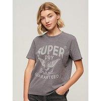 Superdry Archive Kiss Print Relaxed T-Shirt - Grey