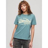 Superdry Embroidered Vl Relaxed T Shirt - Blue