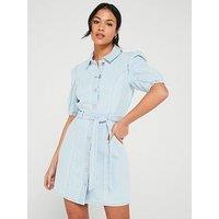 Only Belted Denim Dress - Light Blue