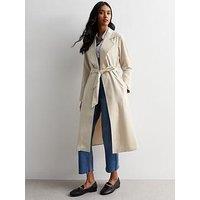 New Look Off White Lightweight Belted Duster Coat