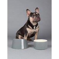 Scruffs Classic Flat Faced 2Pc Bowl Set - Grey (18/20Cm)