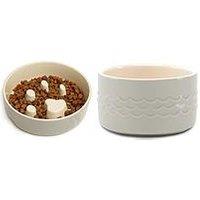 Scruffs Icon Slow Feeder & Drink Bowl Set - Light Grey (20Cm)