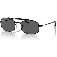 Ray-Ban 0Rb3719 Oval Sunglasses - Black